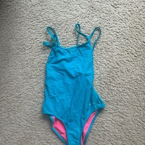 Sporti double strap One-Piece Swimsuit - Blue and Pink
